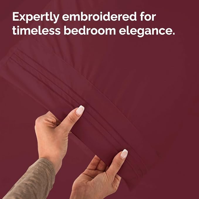 Queen Pillow Cases Set of 6 - Ultra Soft Hotel Quality Pillowcase Covers - Comfy, Cozy & Wrinkle Free - Shrink, Stain and Fade Resistant - Machine Washable Pillow Protectors - 6 Piece Set - Burgundy