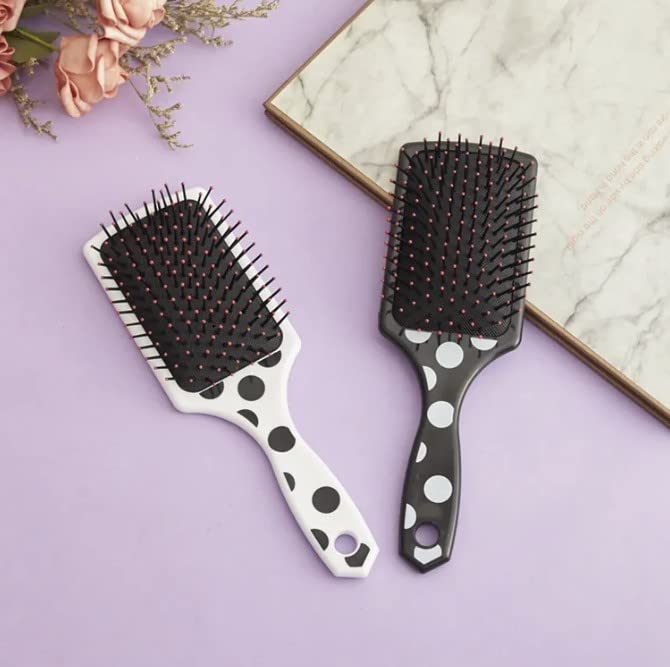 The Cheetah Pro Detangler Brush by BeaverStrong, Large Size TPR Hair Brush with Air Cushion, Nylon Ball Tips and Easy Grip (Black)