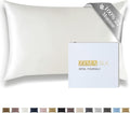 ZIMASILK 22 Momme Silk Pillowcase for Hair and Skin - 100% Pure Mulberry Silk with Hidden Zipper, Grade 6A Luxury Pillow Case for Women, Soft & Durable, Gift Box (Queen 20''x30''Ivory)
