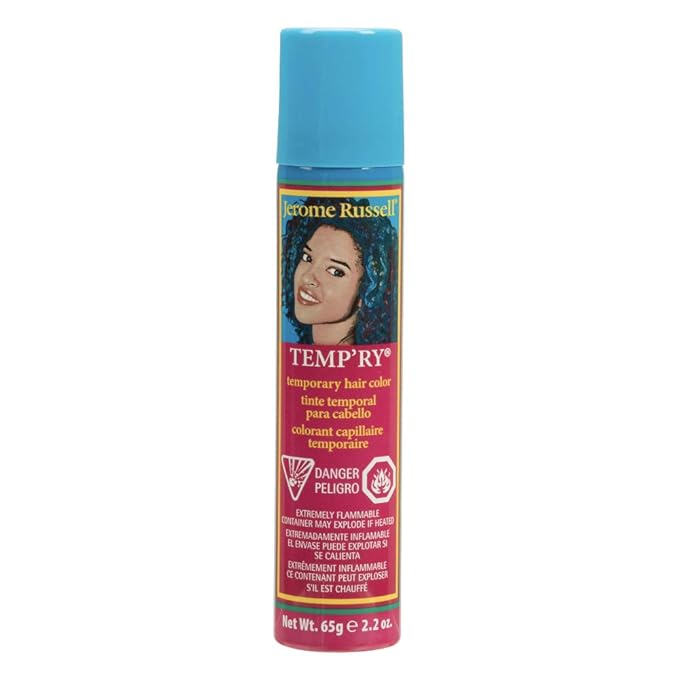 Jerome Russell Temporary Hair Color Spray Pink - Intense Spray-On Temporary Hair Color, Fast-Drying, Non-Sticky, Travel Size, 2.2 oz, Peroxide Free, Pink
