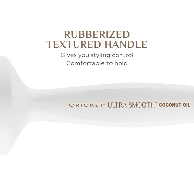 Cricket Ultra Smooth Coconut Thermal Hair Brush – 1.75” Ceramic Barrel, Coconut Oil and Keratin-Infused, Anti-Static Heat-Resistant Bristles, Textured Handle for Styling All Hair Types