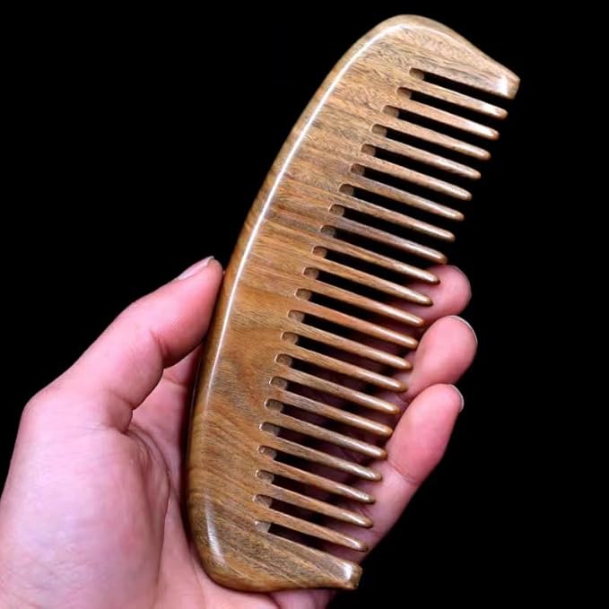 Wooden Hair Comb,Fine Middle Wide Tooth Wood Comb Set for Women Men,Detangling Styling Wet or Dry Curly Thin Thick Wavy Straight Hair Comb,Anti Static Heat Resistant Comb,Birthing Comb,3 Pieces