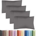 King Pillow Cases - 4 Pack - Super Soft Pillowcase Covers - Envelope Enclosure - Hotel Quality Pillow Protectors - Wrinkle Free, Shrink and Stain Resistant - Machine Washable - 20" x 40" (Dark Grey)