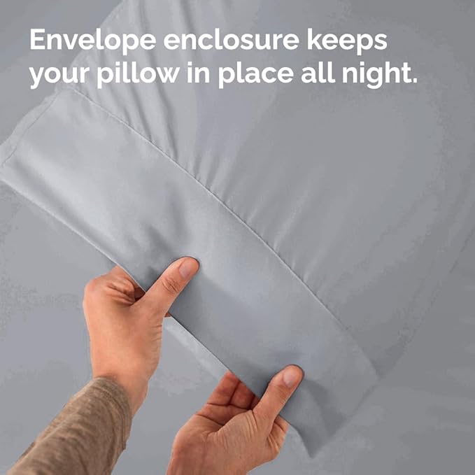 Queen Pillow Cases - 4 Pack - Super Soft Pillowcase Covers - Envelope Enclosure - Hotel Quality Pillow Protectors - Wrinkle Free, Shrink & Stain Resistant - Machine Washable - 20" x 30" (Steel Blue)