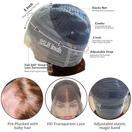 AMIRTY 250 Density 30 Inch 360 Lace Front Wigs Human Hair Honey Blonde Body Wave Lace Front Wigs with BabyHair Full 360 Glueless HD Transparent Lace Front Human Hair Wigs for women