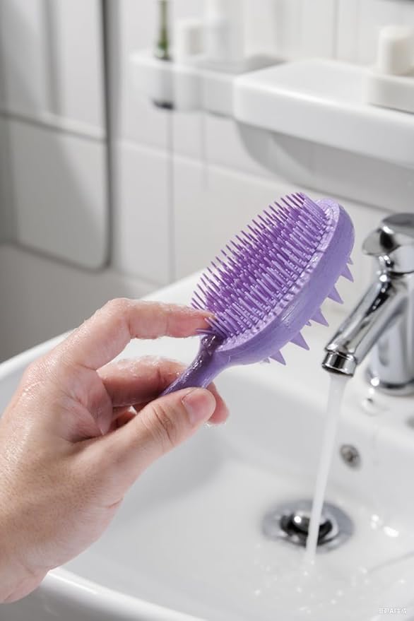 Purple Double-sided Hair Brush, Portable Massage Comb