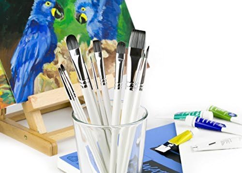 ADIS&Guys Professional Paint Brush Set – 10 Pcs for Acrylic, Oil, Face & Body Painting – Ideal for Artists, Kids & Beginners