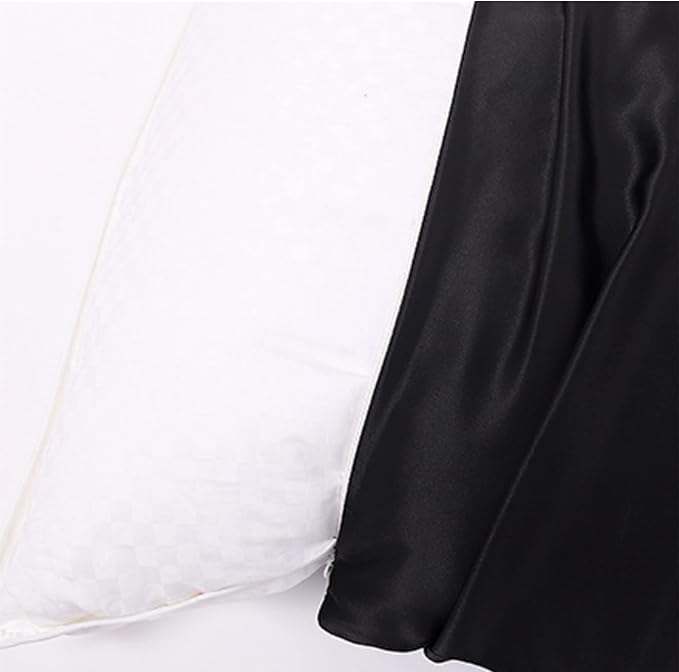 Black Silk Pillowcase with Natural Dye Made in USA, Oeko-TEX Certified Real 22 Momme King Silk Pillow Cases with Zipper for Beauty Sleep, Anti Aging, 1 Pack 20"x36" (King, Black)
