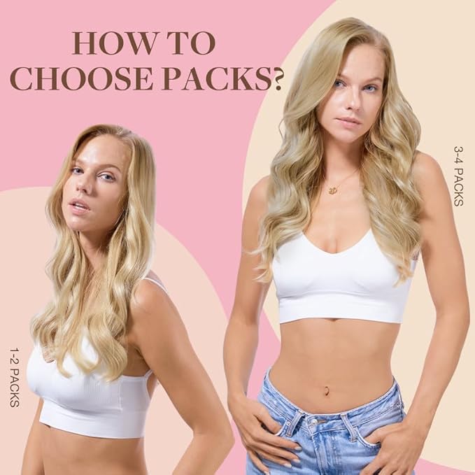 GOO GOO Tape in Hair Extensions Human Hair, 16/22 Light Blonde Highlighted Golden Blonde, 16inch 100g 40pcs, Skin Weft Seamless Invisible, Silky Straight with Thick Ends, Remy Human Hair