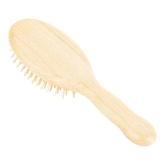 ACCA KAPPA Natural Oval Hair Brush Wooden Pins Beechwood Anti-Static Scalp-Massage Detangler