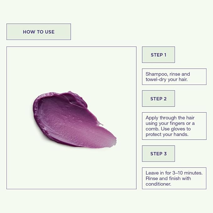 Maria Nila Colour Refresh, Lavender 3.4 Fl Oz, Purple Hair Mask, Semi-Permanent Pigments, 100% Vegan & Sulfate/Paraben free