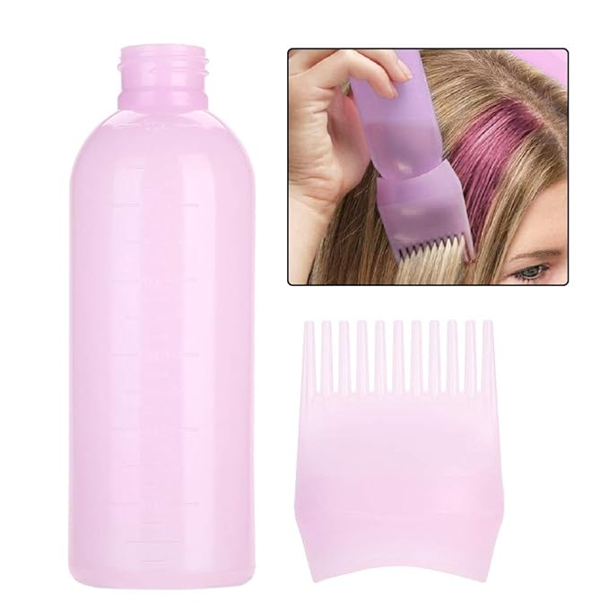 Yinhing Hair Dyeing Bottle, Hair Color Applicator Bottle, 3 Colors Hair Dyeing Bottle Brush Shampoo Hair Color Oil Comb Applicator Tool for Salon Home Supplies ()