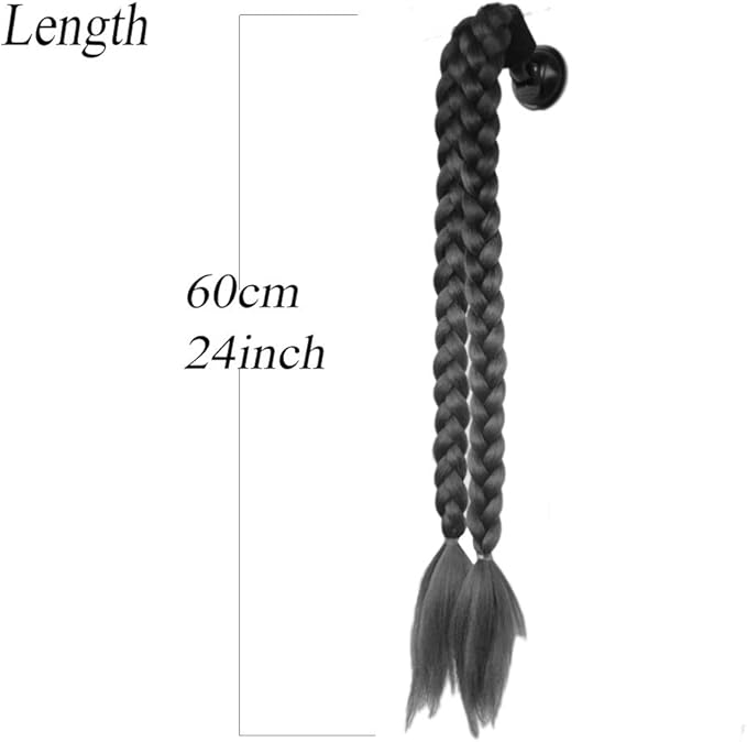 Helmet Pigtail Motorcycle Helmet Ponytail Bicycle Helmet Braids Hair Tails Used for Any Helmets/Reusable Design 24Inch 2pcs Together (Helmet Not Included)