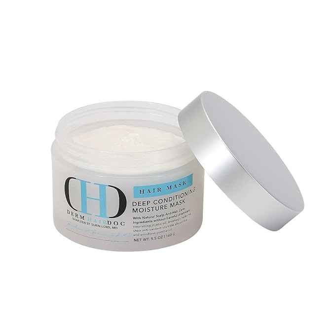 Deep Conditioning Hair Mask Detangler Moisturizing Non-Toxic All-Natural Dermatologist-Developed Treatment for Curly, Dry, Frizzy, Swimmer's Hair & Itchy Scalp – 5.5 oz