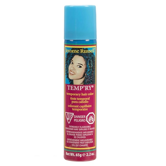 Jerome Russell Temporary Hair Color Spray, Blue Black - Intense Spray-On Temporary Hair Color, Fast-Drying, Non-Sticky, Travel Size Hair Dye for Instant Vivid Hair Color, 2.2 oz