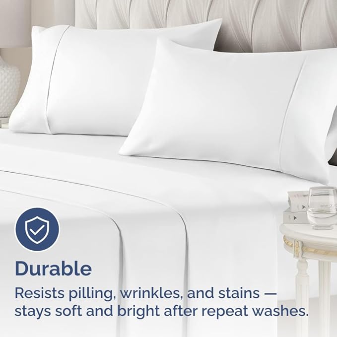 Standard Pillow Cases - 2 Pack - Super Soft Pillowcase Covers - Envelope Enclosure - Hotel Quality Pillow Protectors - Wrinkle Free, Shrink and Stain Resistant - Machine Washable - 20" x 26" (White)
