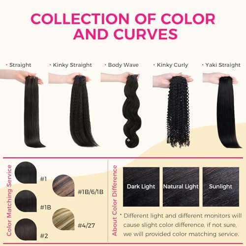 Lashey Seamless Clip-in Hair Extensions - Human Hair, Dark Brown, Light Yaki, Straight, 7pcs, 110g, 18 Inch PU Weft, Natural, for Women