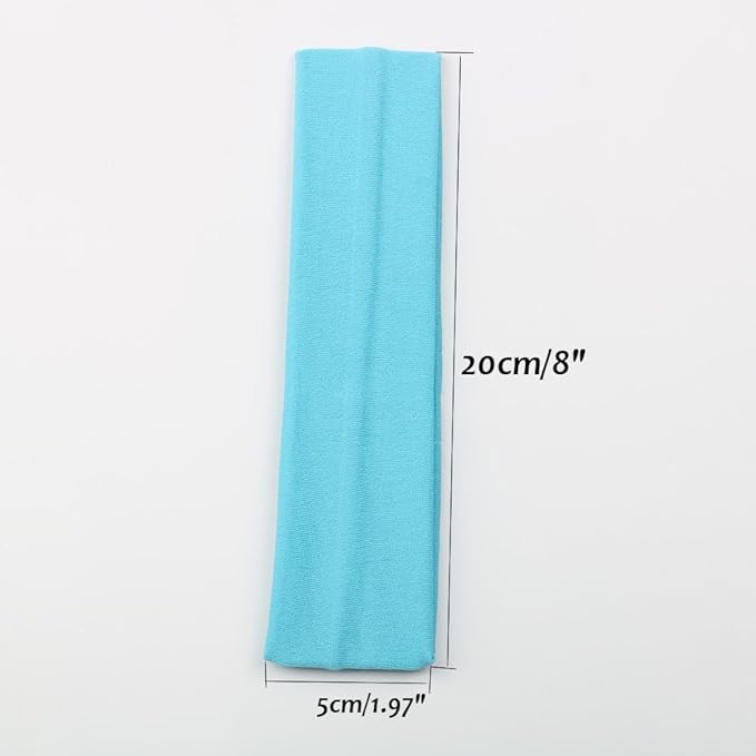 Yoga Sports Headbands,Pack of 24,Soft Elastic Stretchy Athletic Headband Workout Gym Sports Fitness Hair bands