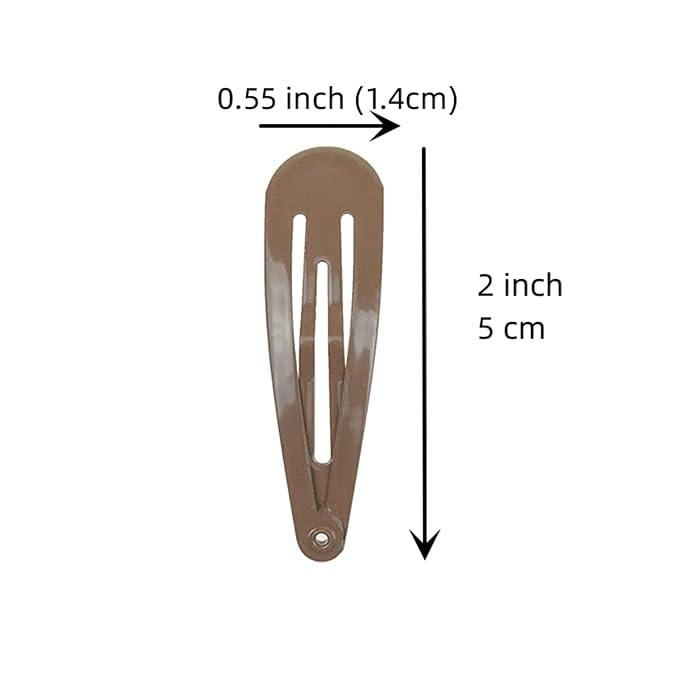 40 Pcs 2 Inch colorful Metal Snap Hair Clips No Slip Hair Barrettes For Women Hair Accessories(Brown)
