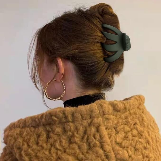 Large Octopus Matte Jumbo Hair Clips for Thick Hair - 5 Pieces 3.15" Cute Giant Jaw Clips for Women