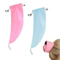 Waterproof Hair Sleeve for Long Hair, Crown Washing Shower Cap Ponytail, Reusable Adjustable, Quick Root Refresh for Shower Gym Travel Pool Beach, Time Saver (Pink+Blue, 2PC)