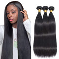 Bundles Human Hair Color 1B Straight Bundle Brazilian Virgin Soft and Silky Remy Hair 3 Bundles 12 14 16 Inch Double Weft Natural Black Straight Bundle Hair Weave 300g