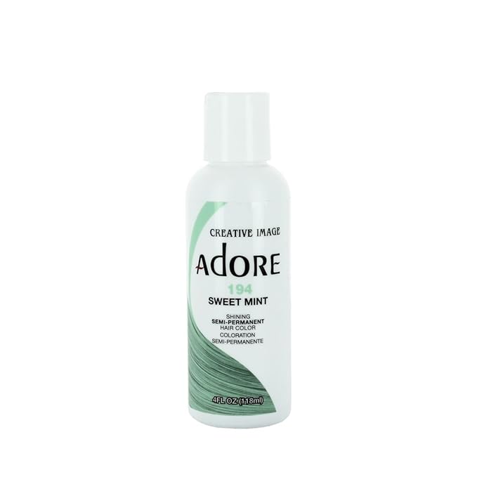 Adore Semi Permanent Hair Color (194 Sweet Mint) | Vegan & Cruelty-Free Green Hair Dye | No Ammonia, No Peroxide, No Alcohol | 4 Fl Oz (Pack of 1)