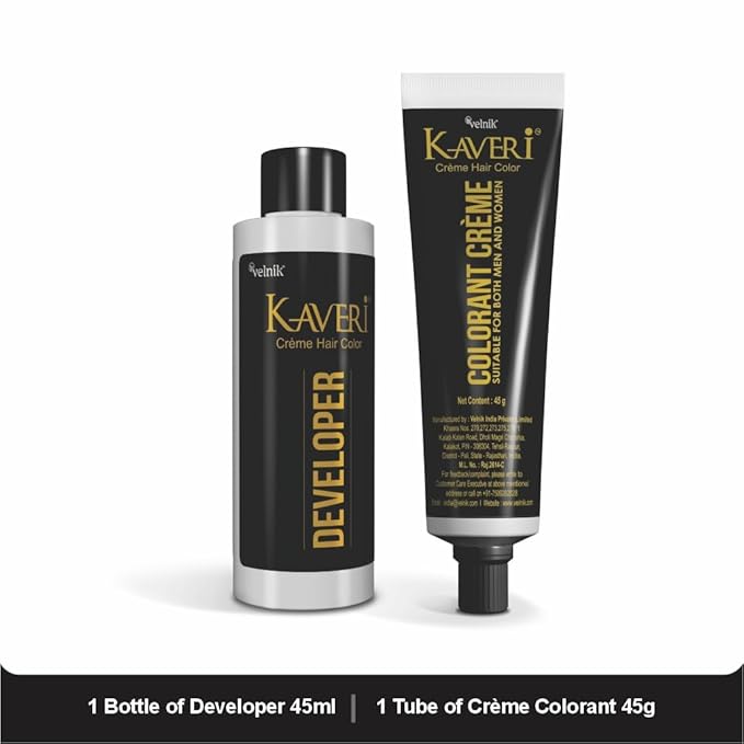 Creme Hair Color Permanent Hair Dye Color - With Improved Creme Formula for Gray Coverage Ammonia Free Hair Color Dye for Rich Bright Long lasting (Black, 3.04 Fl Oz) - Pack Of 2