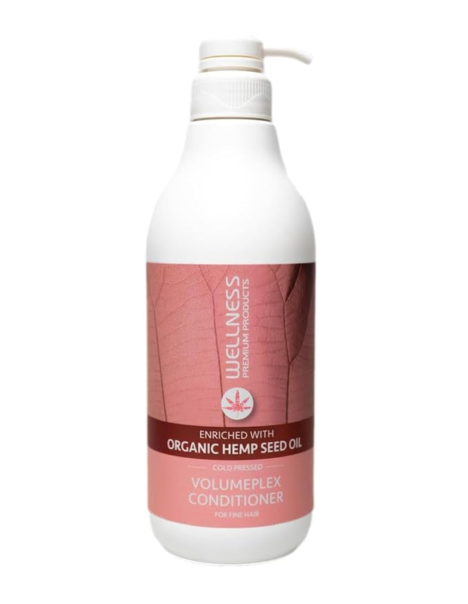 Wellness Premium Products Volumeplex Volumizing Conditioner for Fine Thin Hair | Organic Hemp Seed Oil | Volume-Boosting, Nourishing Formula | Plant-Based Therapy, Color Safe, 1L (33.8 fl.oz)