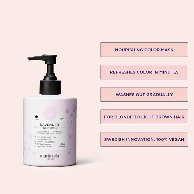 Maria Nila Color Refresh Lavender, 10.1 Fl Oz / 300 ml, Purple Color Bomb, Semi-Permanent Pigments, 100% Vegan & Sulfate/Paraben free