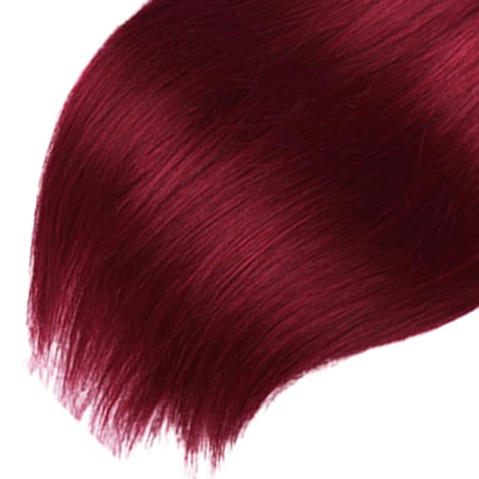 Ombre Bundles Human Hair Burgundy Straight Bundles 16 18 20 Inch Niegmeag 2 Tone Black and Red Bundle Double Weft 1B99J Straight Bundle Hair Weave 150g