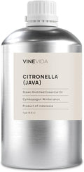 VINEVIDA Citronella Java Essential Oil - Gallon Citronella Oil Undiluted - Bulk Gallon Essential Oil for Soap Making Safe for Skin - DIY Candle Scents for Candlemaking Scents - 8 lbs Citronella Oil