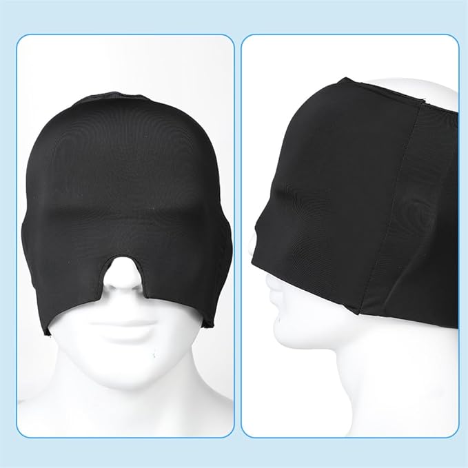 Migraine Relief Cap Ice Head Wrap Migraines Double Layer Gel Ice Hot Head Wrap 360° Extended Cooling Hangover Ice Hat for Migraine Sinus Stress Frontal Headaches