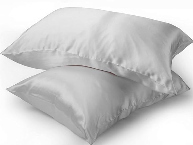 Grey Mulberry Silk Pillowcase for Acne Prone Skin Sleeping Women, Pure 22 Momme Hypoallergenic Silk Pillow Cases with Zipper, Natural Cooling Pillow Case from USA, 1 Pc 20"x26" (Standard, Grey)