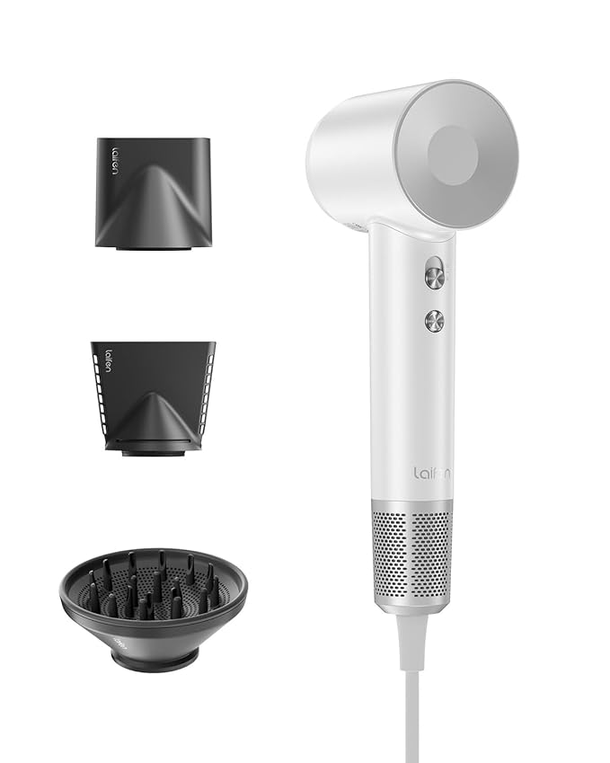 Laifen Swift Special Hair Dryer, High Speed 200M Ionic Blow Dryer with 110, 000 RPM Brushless Motor for Fast Drying, Low Noise, Hairdryer with Magnetic Nozzles