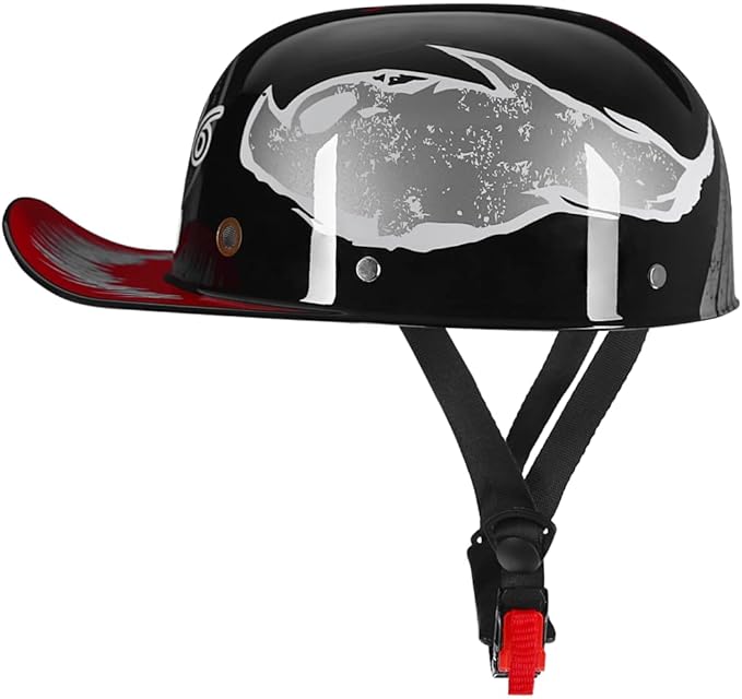 Baseball Style Cap Retro Motorcycle Helmet Unisex-Adult - DOT Approved