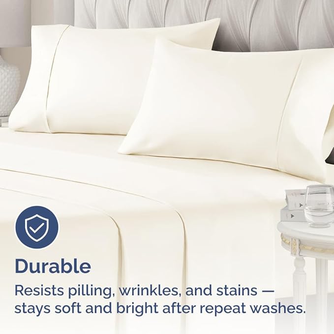 King Pillow Cases - 2 Pack - Super Soft Pillowcase Covers - Envelope Enclosure - Hotel Quality Pillow Protectors - Wrinkle Free, Shrink and Stain Resistant - Machine Washable - 20" x 40" (Off White)