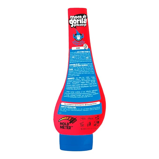 Moco de Gorila, Explosive Rocker Hair Styling Gel, Long-Lasting Hold, Reactivatable with water, 3-Pack of 11.92 Oz Each, 3 Squeezable Bottles.