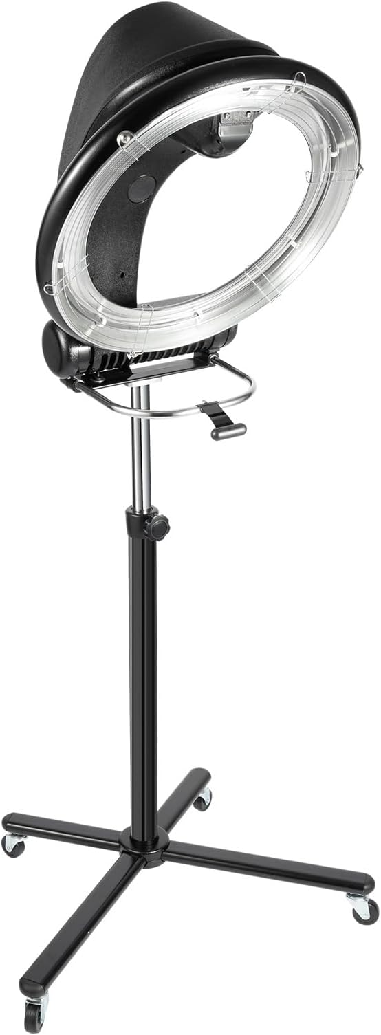 3 in 1 Orbiting Infrared Hair Dryer, 1000W 360° Rotatable Standing Hair Dryer with Control Panel, Adjustable Height Temperature and Timing 6 Modes Standing Hair Steamer for Salons, Homes