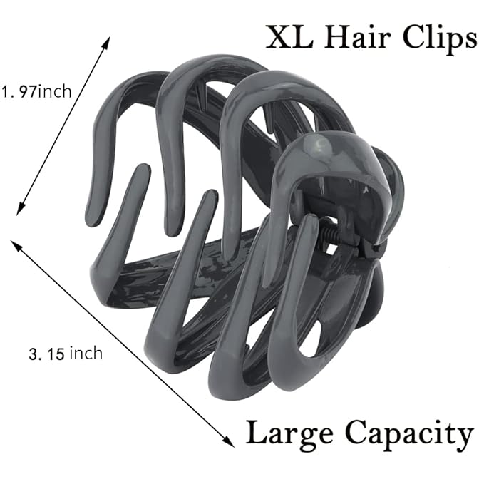 Claw Clips for Thick Hair 5Pcs, Large Hair Clips for Women, Octopus Hair Clips, Strong Grip Jumbo Jaw Clips, Girls Hair Styling Accessories, 3.15"