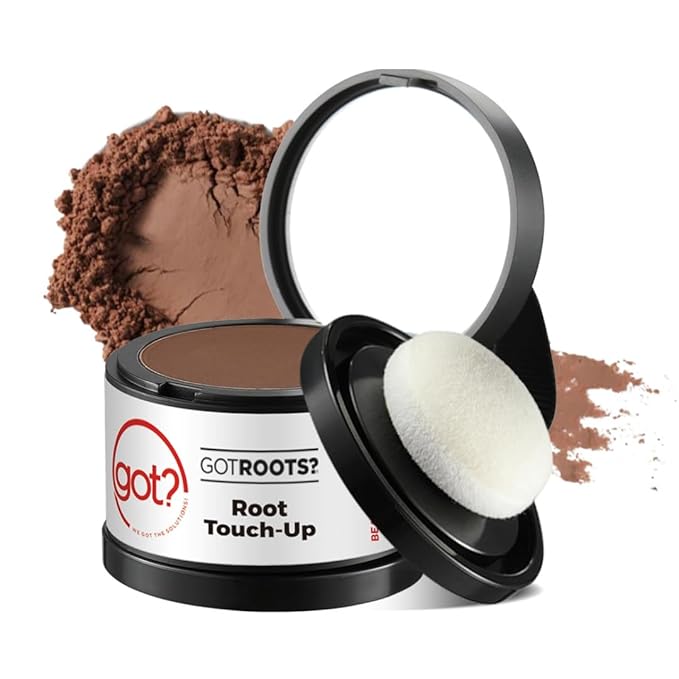 Got? Roots - Temporary Thinning & Gray Hair Cover Up with Pigment Infused Binding Powder for Auburn Hair - Root Touch Up, Brow Filler & Hairline Enhancer - 0.14 OZ Tub