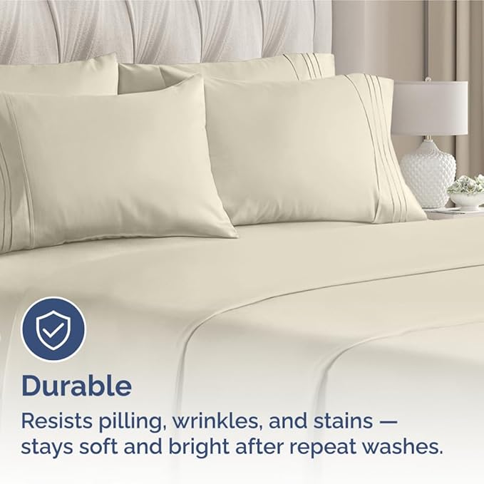 Queen Pillow Cases Set of 8 - Ultra Soft Hotel Quality Pillowcase Covers - Comfy & Wrinkle Free - Shrink, Stain and Fade Resistant - Easy-Care, Machine Washable Pillow Protectors - 8 Pcs Set - Wheat