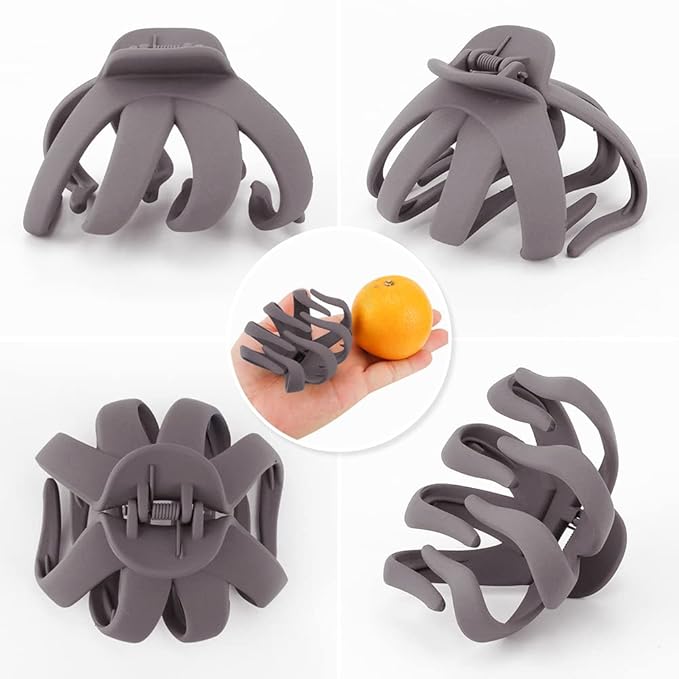 Hair Clips Claw Clips for Thick Hair 5Pcs Large Hair Clips 3.15'' Big Octopus Hair Clip Long Thick Medium Hair Neutral Jumbo Jaw Clips Hair Accessories for Women Girls