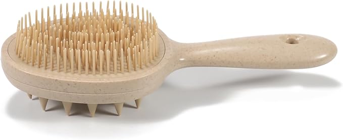 Double Sided Scalp Massager Hair Growth, Shampoo Brush Head Scalp Massager for Hair Growth Scalp Scrubber with Soft Silicone Bristles (Earthly Yellow)