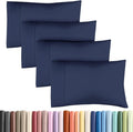 King Pillow Cases - 4 Pack - Super Soft Pillowcase Covers - Envelope Enclosure - Hotel Quality Pillow Protectors - Wrinkle Free, Shrink and Stain Resistant - Machine Washable - 20" x 40" (Navy Blue)