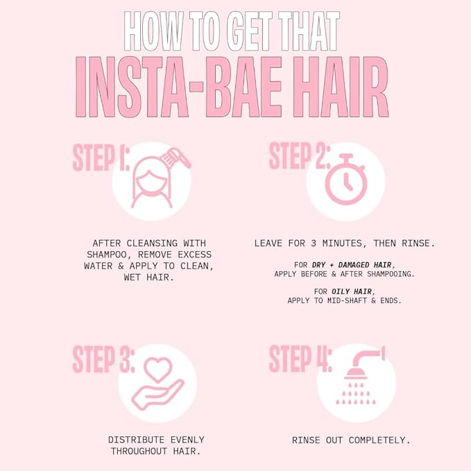 FoxyBae 3-Minute Hair Mask - with Biotin - for Dryness, Damage, Growth - Deep Conditioning, Hydrating, Moisturizing - Insta-Bae - 7 Fl Oz