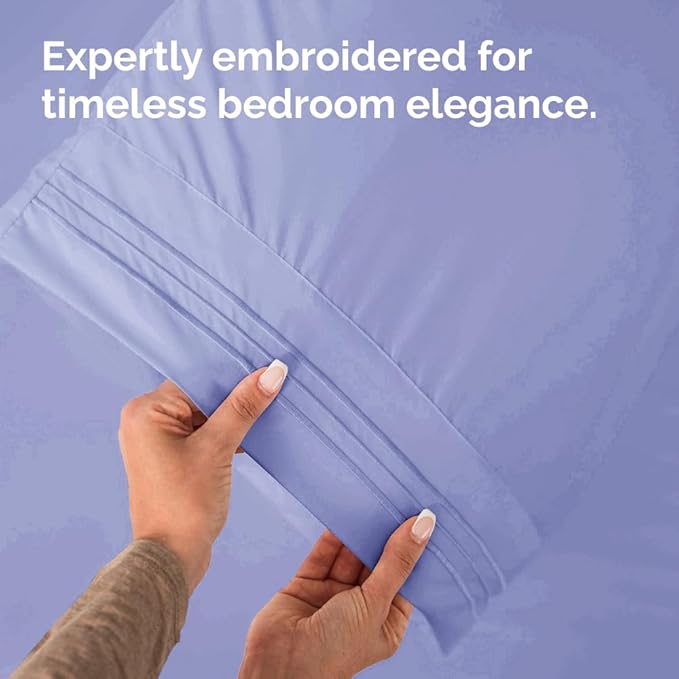 King Pillow Cases Set of 2 - Ultra Soft Hotel Quality Pillowcase Covers - Comfy, Cozy & Wrinkle Free - Shrinkage, Stain and Fade Resistant - Machine Washable Pillow Protectors - 2 Piece Set - Lavender