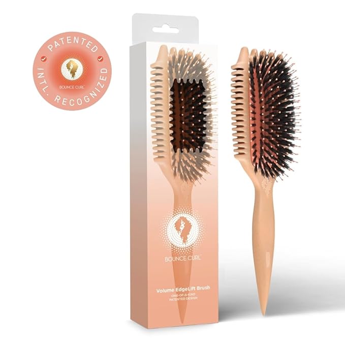 Bounce Curl Volume EdgeLift Brush, 5-in-1 Tool for Volumized, Defined Curls, Waves & Coils - Peach