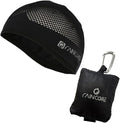 RAINCORE Skull Cap Inner Helmet Liner (with Pouch), Carabiner Clip - Breathable Mesh - Lightweight - Quick Dry - Cycling- Running - Motorcycle - Workout - for Men and Women Cap Black