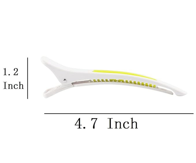 6Pcs/set Pinup Plastic Duck Bill Hair Clips for Sectioning Hair - Professional Non Slip Silicone band Clips Salon DIY Accessories Hairpins Hairgrip for Women (White-Multicolor)